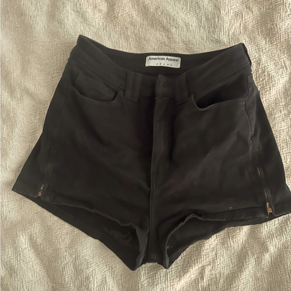 American apparel black shorts, size 24/25